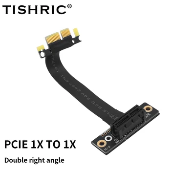 TISHRIC PCIE X1 Biti Kabel Dvojno 90 Stopinj pod pravim Kotom PCI Express 1X Riser Card Extender PCIe 3.0 X1 za X1 Podaljšek