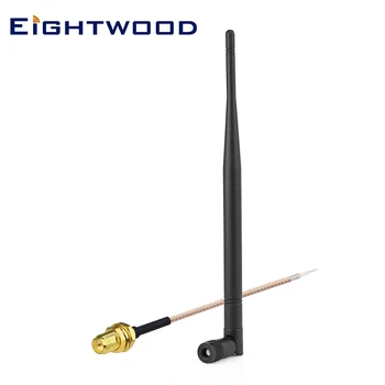 Eightwood 868 MHz Antena GSM RP-SMA Vtič +RP-SMA Plug Podaljšek Kabel RG178 15 cm za GSM Brezžični Wifi Homematic CCU2 CC1101 Ha