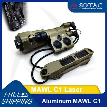 SOTAC PRESTAVI Aluminija Taktično MAWL C1 Zeleni Laser IR LED Luči z Dvojno Funkcijo Tlačno Stikalo za Zunanjo Lov MAWL Laserji