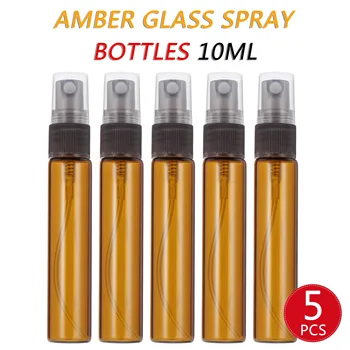 5pcs 10 ml Vžigalnike Oranžna Stekla Spray Steklenice Fine Megle Eterično Olje Atomiser Parfum Vstavljanje Praznih Contertainer