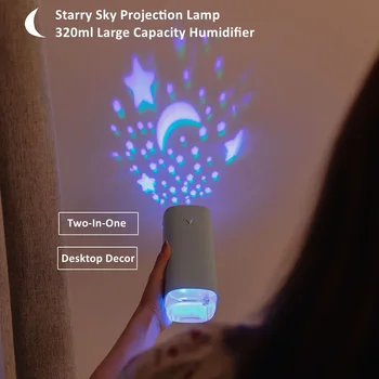 320ml Zraka Vlažilnik z Zvezdnato Nebo Projektor LED Nočna Lučka Aromaterapija Difuzor USB Fogger Megle Maker za Domačo Pisarno Avto
