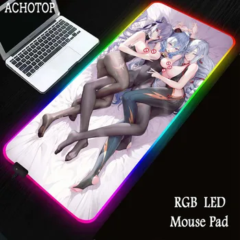 LED Anime Seksi dekle Pc Igre Mousepad Velike Mouse Pad RGB Gaming Osvetlitve od zadaj Predpražniki 900x400 XXL Igralec z Miško Mat Office Tabela Preprogo