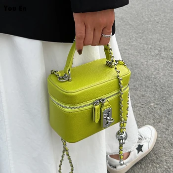Modna kvadratnih torbico za ženske nov trend vsestranski verige crossbody vrečko eleganca eno ramo vedro vreča