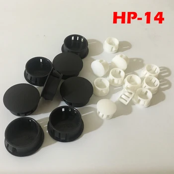 60pcs HP-14 14 MM Premer Črna Bela Plastika Plastika Premer Koncu Skp Grommet Potisnite Gumb za Zaklepanje Pokrova Plošča Izvrtajte Luknjo Plug