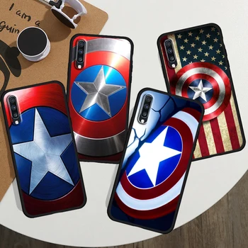 Captain America ščit Marvel Za Samsung Galaxy A90 A80 A70 A60 A50 A40 A30 A20 A10 A2 Jedro Silikonski Mehko TPU Črno Primeru Telefon