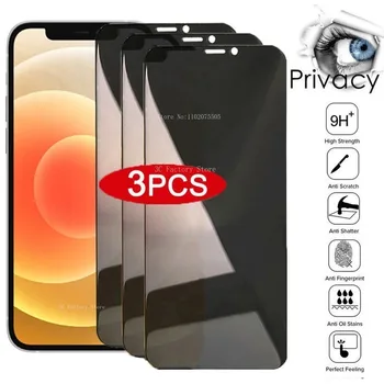 3Pcs Zasebnosti Kaljeno Steklo Za IPhone 14 Pro Max 13 12 Mini 11 Max Pro XS Max XR Zaščitnik Zaslon Za IPhone 15 Plus 7 8 Stekla
