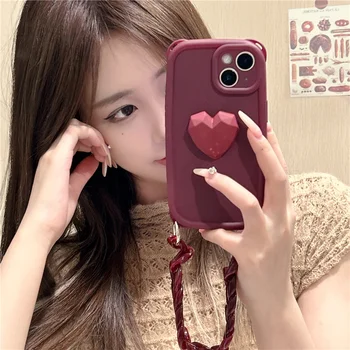 Korejski luštna 3D ljubezen Marmorja Verige Tekoče Silikona Primeru za Huawei P30 P 30 P50 P40 P60 P M Mate 60 50 40 30 Pro Zapestje Pašček Pokrov