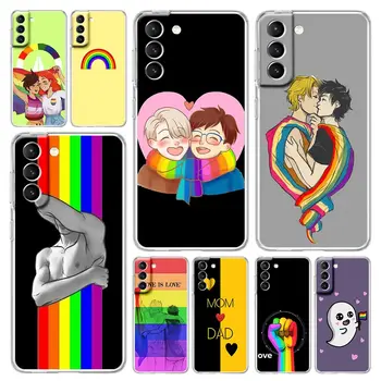 LGBT Mavrica Gay Primeru Telefon Za Samsung Galaxy S22 5G S20 Ultra S21 FE 5G S10E S8 S9 S10 Plus Opomba 20 10 Mehko Jasno, Zadnji Pokrovček