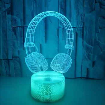 Nighdn Slušalke Noč Svetlobe 7 Spreminjanje Barv LED 3D Iluzije Lučka Igra Osvetlitev Prostora Dekor Rojstni dan, Darila za Otroke, Fantje Dekleta