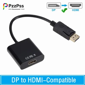 PzzPss DisplayPort na HDMI-združljiv Kabel 1080P DP za HDMI je združljiv Moški-Ženska Pretvornik Za Prenosni RAČUNALNIK Za HDTV