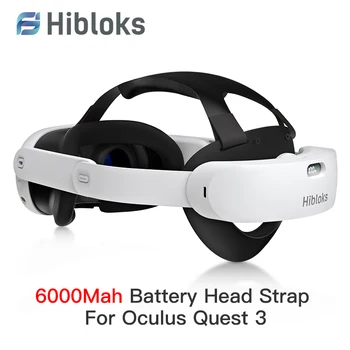 Hibloks Glavo Trak Baterije Za Meta Quest 3 Nastavljiv Vgrajen Polnjenje Slušalke 6000mAh Headstrap Za Qculus Quest 3 Accessorie