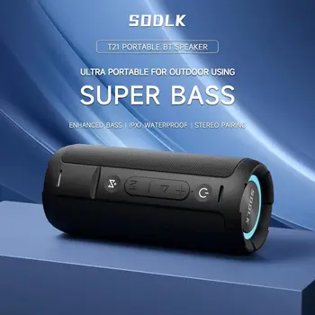 60 W Velika Moč Prenosni Pisane RGB Moda Bluetooth Zvočnik Nepremočljiva Kampiranje Družini Stranka Domači Kino Heavy Bass SODLK T21