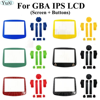 YuXi Steklo Zaslon Patron Objektiv Za GBA LCD IPS V2 Za Gameboy advance Zaslona Objektiv Zaščitnik Pokrov Z Gumbi