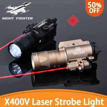 WADSN X400V X400 Taktično Surefir Rdeč Laserski Svetilka LED Strobe Scout Svetlobe Orožje Lov Lučka Stalno Kratkotrajno 20 mm Železnici