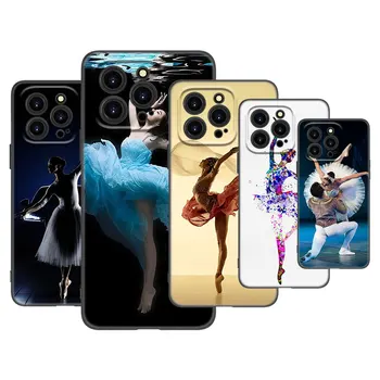 Baletni Plesalec Primeru Telefon Za Apple iPhone 13 12 Mini 11 Pro XS Max X XR 8 7 6S 6 Plus SE 2020 5S 5 Mehko TPU Črni Pokrov