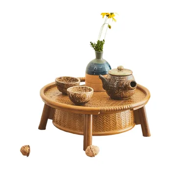 Čaj Shranjevanje Oblikovanje Tabele Kitajski Ročno Naravnega Bambusa Tkanje Umetnine, Popoldanski Čaj Tabela Doma Deco Zen Kitajski Slog Mizo