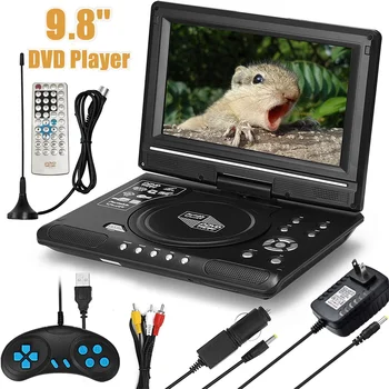 9 8 Prenosni DVD Predvajalnik HD Video Predvajalnik AV Input Output Avtomobila Mini TV, Igranje Naprave NAS UK EU, AU Plug