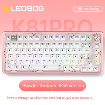 Novo Leobog K81pro Mehanske Tipkovnice Komplet Brezžične Bluetooth Treh Način Pregleden Akril In Meri 75% Konfiguracija Kit