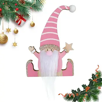 Lesene Božič Gnome Ornament Lesa Santa Škrat Človek Namizni Dekor Prenosni Visi Lesena Plovila Gnome Elf Stranka Material Za Vrata,