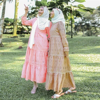 Arabski Turčija, Muslimani na Bližnjem Vzhodu Ženske noše Malezija Indonezija Votlih Čipke Obleko Muslimansko Obleko Dolge Obleke, Casual Obleko Islamsko