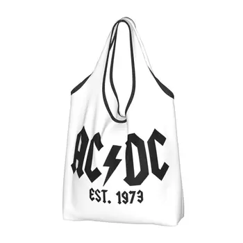 Bodi Rock AC DC Trgovina Trajno Vrečko za Večkratno uporabo Recikliranje Zložljive Težka Band Glasbene Nakupovalno Vrečko Stroj Z Torbica