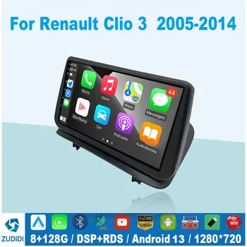 Za Renault Clio CLIO 3 3 2005-2014 WIFI 4G Avto Radio-Navigacijski sistem GPS, Android Auto Carplay Stereo Android 13 DVD Predvajalnik