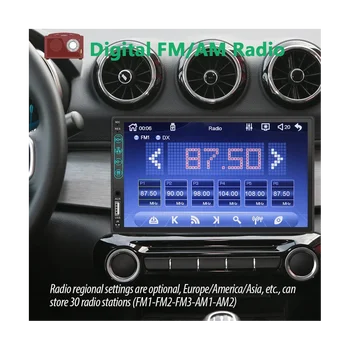 7 Inch Dvojno Din Avtomobilski Stereo sistem HD zaslon na Dotik,Carplay Android Auto,12LED Varnostne Kamere,Ogledalo Link,USB/AUX,FM Avto Radio