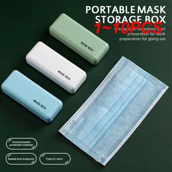 1~10PCS Sponke Masko Škatla za Shranjevanje Študent Večnamensko Majhen Žep Anti-umazano Prenosni Bela Mini Modro Zeleno Shranjevanje Masko