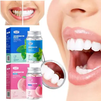 Probiotične Trdna zobno pasto v Tabletah Peach/Mint Okusov Oglje Zob Slab Dim Mouthwash Sveže Sape, Beljenje Madežev Remo O8Z5
