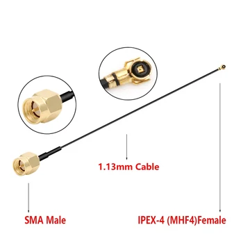 2Pcs IPEX 4 RF1.13 Kabel IPEX4, da SMA Moški Kika, da MHF4 Jack Adapter Antene WIFI Razširitev Skakalec Priključek Za 8265NGW