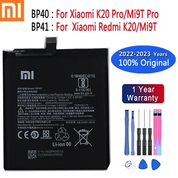 2023 Let 100% Original Baterija BP41 BP40 Za Xiaomi Redmi K20 Pro Mi 9T Pro Mi9T Redmi K20Pro Premium Pristna Baterija 4000 mah