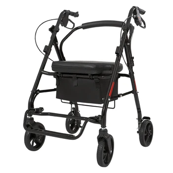 Starejši handcart lahko sedi na zložljivi starejših trgovina nakupovalni voziček, pomoč hojo in vožnjo,Hoja Palico prenosni skuter