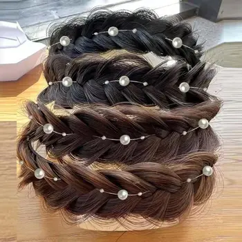 Široko-brimmed Non-zdrsa v korejskem Slogu Pletenic za Lase Pribor Twist Hairbands Fishbone Pletenic Lasuljo Glavo Las Hoop