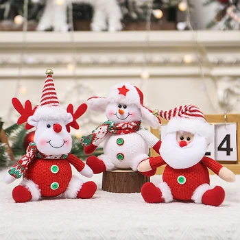 Božična Risanka Pletene Lutke Obesek Visi Santa Claus Snežaka Lutka Vesel Božič Drevo Dekor Za Dom Okraski Božič