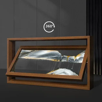 Sandscape Drsečega Peska v slikah, Živim 3D peščena ura Kvadratnih Stekla Lesen Okvir, ki Teče Pesek Slikarstvo Office Home Decor Darila