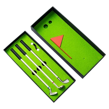 Golf Peresa Nastavite Mini Namizni Golf Žogo Pero Darilo Vključuje Putting Green 3 Klubi Pero Kroglice In Zastavo Trajne