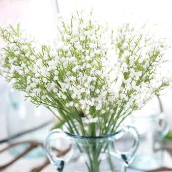Mini glave DIY umetno gypsophila hydrangea beli cvet za poroko domov baby tuš dekor ponaredek cvetlični aranžma