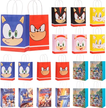 Sonic Hedgehog Darilne Vrečke Otroci Srečni Sonic Temo Rojstni Dekoracijo šatulji Veliko Papirja, Embalaže Ročaj Vrečko Sonic Dekor