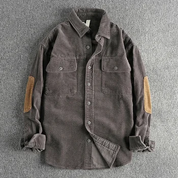 Rokav krpo mozaik velvet tkanine men ' s long sleeve majica retro trendu jakna