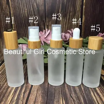 kozmetične embalaže losjon motnega stekla steklenico serum, 30 ml parfum spray steklenico z bambusa black črpalka skp bambusa pipeto steklenico