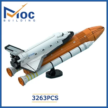 MOC Space Shuttle 10283 Nadgradnjo Booster Obsega Znanja gradniki Raketa Nosilec Zrakoplova Model Opeke Ideja DIY Igrače MOC-73206