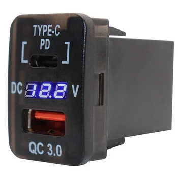 30X20MM Avtomobilski Polnilnik USB QC3.0 Hitro Polnjenje s PD Tip C Polnilnik USB Adapter za Toyota