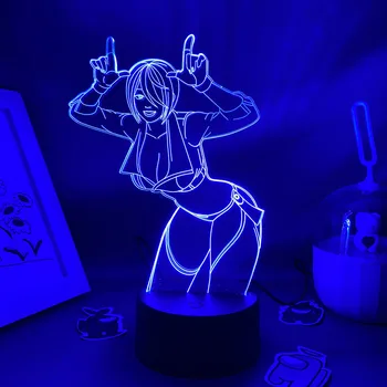 Igra King of Fighters Angel 3D LED Neon Nočne Luči Rojstni dan Darilo Za Prijatelja Otrok, Spalnica Dekor Vroče Prodati KOF Angel Lava Svetilka