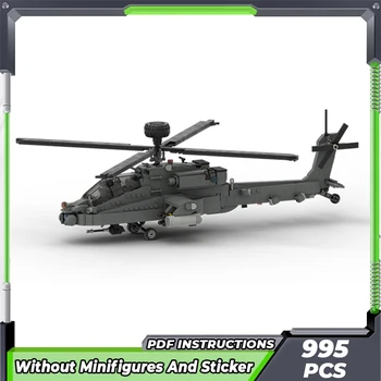 Moc zidarske Opeke Vojaške Model Boeing AH-64 Apache Borec Tehnologije Modularnih Blokov, Darila, Igrače Za Otroka DIY Določa Skupščina