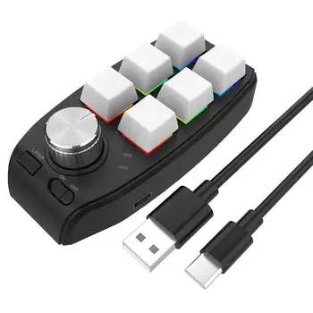 Bluetooth po Meri Tipkovnico Makro 6 Tipke 1 Gumb za Programiranje RGB Gaming Photoshop Hotswap Mini Mehanske BT Tipkovnica
