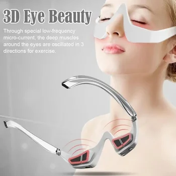 3D EMS Mikro Trenutni Impulz Oči Massager Ogrevanje Terapija Oči Lepoto Naprava Odpravlja Utrujenost Oči Zbledi Temno Krog Proti Gubam