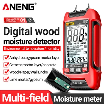 ANENG Lesa Digitalni Vlage Tester 0.0~99.9% Rang Temperatura Vlažnost Senzorjem Z Osvetlitvijo Steno Lesnoobdelovalnih Higrometer