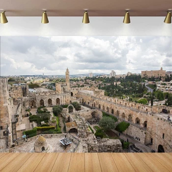 Fotografija Ozadje Starega Mesta Jeruzalem David Stolp, Muzej Plakat Ozadju Ruševine Zgodovina Jeruzalem Spomenik Potovanje Banner