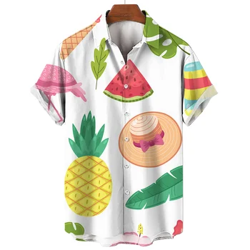 3D Sadje Natisnjeni Poletje Moda Hawaiian Beach Majice Ženske Y2k Osebnosti Kratkimi Rokavi Top River Ženske Oblačila