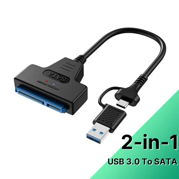 USB3.0 SATA Na USB Kabel, USB 3.0, Da SATA III Trdi Disk, Napajalnik, Združljiv Z 2,5-palčni Trdi Diski In SSD UASP Podporo